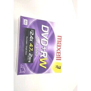 NEW SEALED Pack of 3 Maxwell DVD+RW 4.7GB 120 Min, 1-2.4X Speed